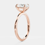 Oval Lab Diamond Solitaire Ring - High Setting - Infinite Gems Limited