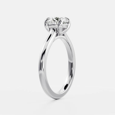Round Lab Diamond Solitaire Ring - Cathedral Setting - Infinite Gems Limited