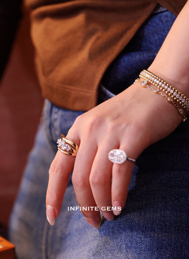 Round Lab Diamond Bezel Chain Bracelet