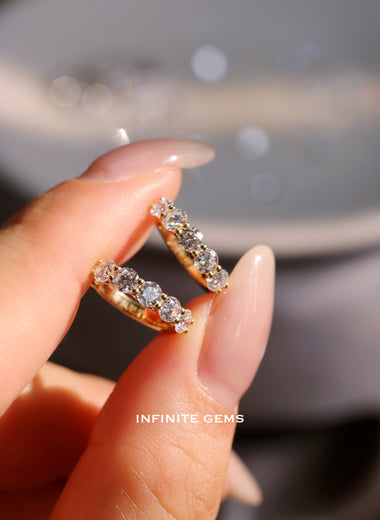 Round Shape Huggie - Hoop Setting - Infinite Gems Limited