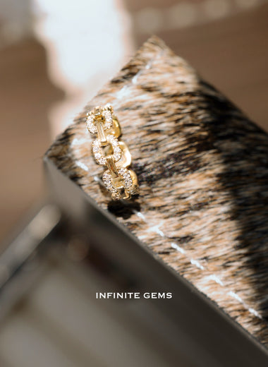 Lab Diamond Chain Link Pinky Ring - Pavé Setting