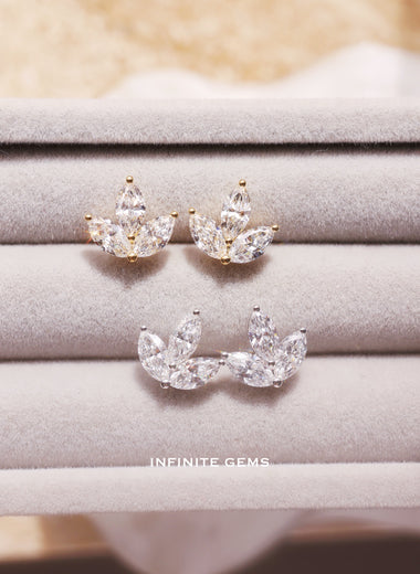 Marquise Cluster Lab Grown Diamond Stud Earrings