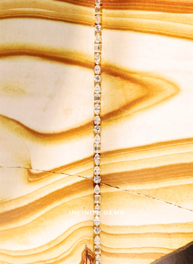 Fancy Shape Lab Diamond Tennis Bracelet - Infinite Gems Limited