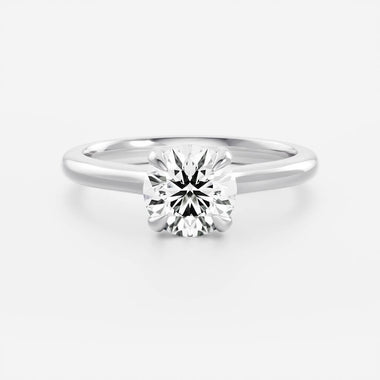 Round Lab Diamond Solitaire Ring - Cathedral Setting - Infinite Gems Limited