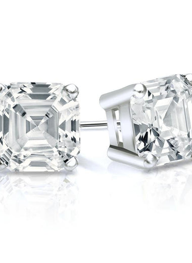 Asscher Lab Diamond Stud Earrings - Infinite Gems Limited