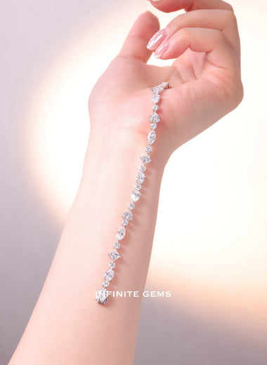 Fancy Shape Lab Grown Diamond Tennis Bracelet - Infinite Gems Limited