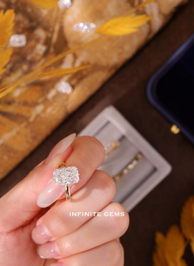 Radiant Shape Ring - Plain Band with Compass Prong Setting - Infinite Gems Limited