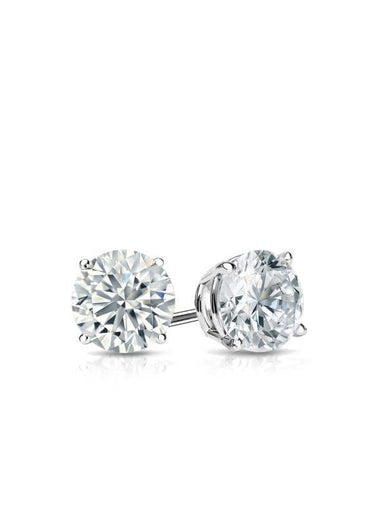 Round Lab Diamond Stud Earrings - 4 Prongs - Infinite Gems Limited