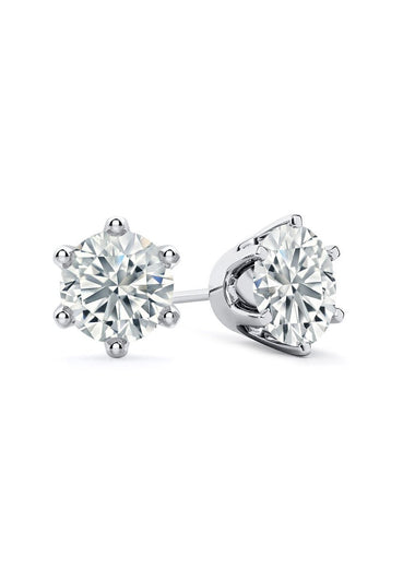 Round Lab Diamond Stud Earrings - 6 Prongs - Infinite Gems Limited