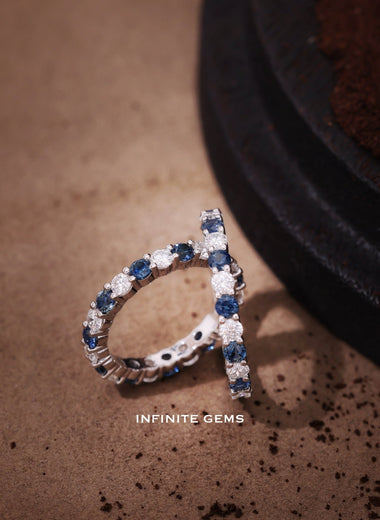 Sapphire x Lab Diamond Eterntiy Ring - Infinite Gems Limited