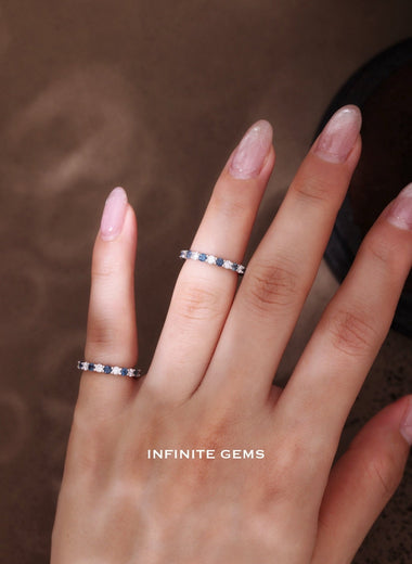 Sapphire x Lab Diamond Eterntiy Ring - Infinite Gems Limited