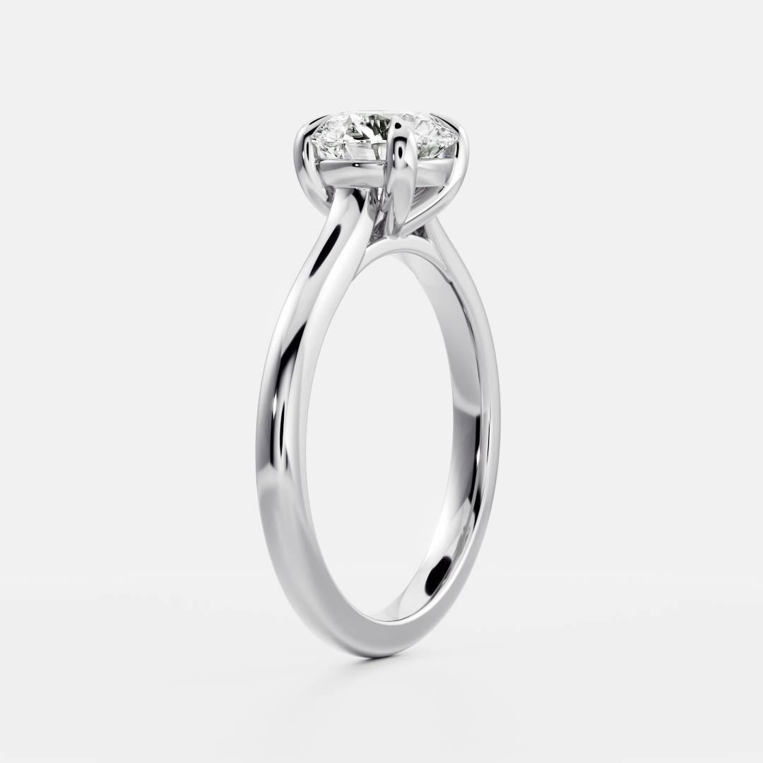 Round brilliant lab-grown diamond solitaire illustrating the 4Cs — Infinite Gems
