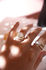 Pear Shape Lab Diamond Ring with Pavé Stacking Ring