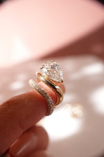 Pear Shape Lab Diamond Ring with Pavé Stacking Ring