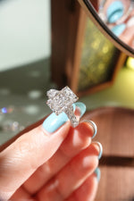 Radiant Shape Ring - Three Stone Full Pavé Setting - Infinite Gems Limited