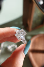 Radiant Shape Ring - Three Stone Full Pavé Setting - Infinite Gems Limited