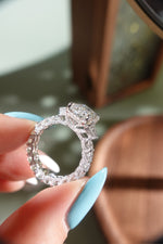 Radiant Shape Ring - Three Stone Full Pavé Setting - Infinite Gems Limited