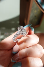 Radiant Shape Ring - Three Stone Full Pavé Setting - Infinite Gems Limited