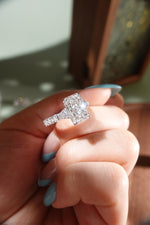 Radiant Shape Ring - Three Stone Full Pavé Setting - Infinite Gems Limited