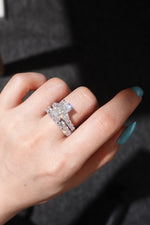 Radiant Shape Ring - Three Stone Full Pavé Setting - Infinite Gems Limited