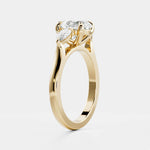 Oval Lab Diamond Trilogy Ring - Pear Diamond - Infinite Gems Limited