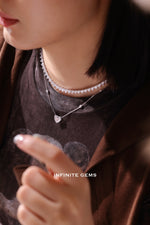 Heart Shape Lab Diamond Tennis Necklace