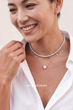 Heart Shape Lab Diamond Tennis Necklace