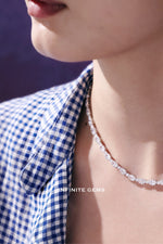 Oval and Round Lab Diamond Tennis Necklace