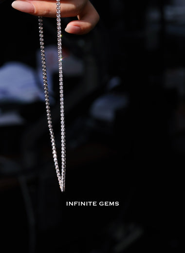 Round Lab Diamond Tennis Necklace - Buttercup Setting - Infinite Gems Limited