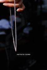 Round Lab Diamond Tennis Necklace - Buttercup Setting - Infinite Gems Limited