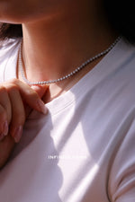 Round Lab Diamond Tennis Necklace - Buttercup Setting - Infinite Gems Limited
