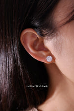 Round Shape Stud Earrings - 4 Prongs Martini Setting - Infinite Gems Limited