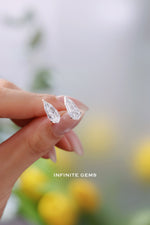 Elongated Step Cut Pear Lab Diamond Stud Earrings
