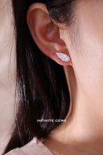 Elongated Step Cut Pear Lab Diamond Stud Earrings