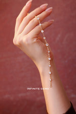 Round Lab Diamond Bezel Chain Bracelet - Infinite Gems Limited