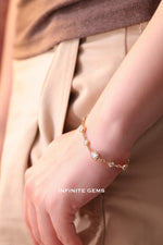 Round Lab Diamond Bezel Chain Bracelet - Infinite Gems Limited