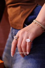 Round Lab Diamond Bezel Chain Bracelet - Infinite Gems Limited