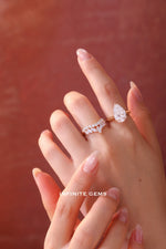 Lab grown diamond chevron wedding band with alternating marquise and round diamonds
