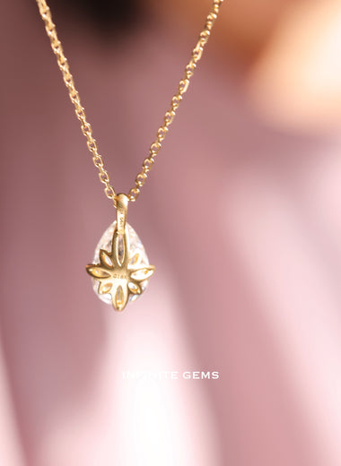 Pear Shape Lab Diamond Pendant Necklace - Infinite Gems Limited