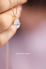 Pear Shape Lab Diamond Pendant Necklace