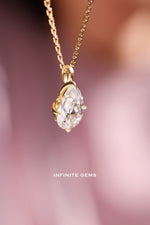 Pear Shape Lab Diamond Pendant Necklace