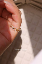 Lab Diamond Chain Link Pinky Ring - Pavé Setting