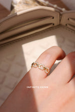 Lab Diamond Chain Link Pinky Ring - Pavé Setting