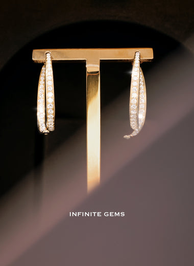 Inside-Out Lab Diamond Pavé Hoop Earrings - Infinite Gems Limited