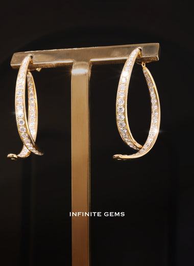 Inside-Out Lab Diamond Pavé Hoop Earrings - Infinite Gems Limited