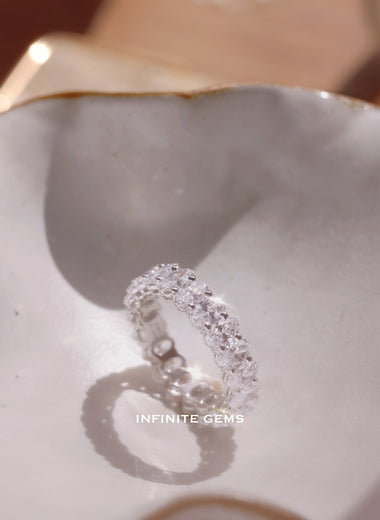Oval Cut Lab Grown Diamond Eternity Band - Full Eternity Basket Setting