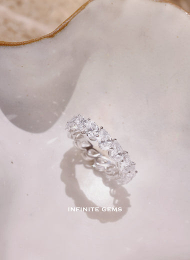 Pear Cut Lab Grown Diamond Eternity Band - Full Eternity Setting - Infinite Gems Limited