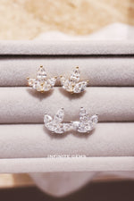 Marquise Cluster Lab Grown Diamond Stud Earrings