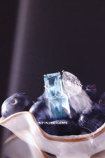 Aquamarine & Lab Diamond Toi et Moi Ring