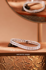 Emerald Cut Lab Diamond Tennis Bracelet - Prong Setting